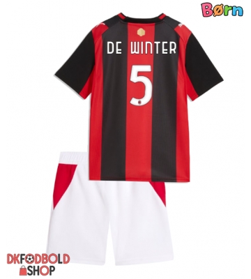 AC Milan Koni De Winter #5 Hjemmebanesæt Børn 2026-27 Kort ærmer (+ korte bukser)